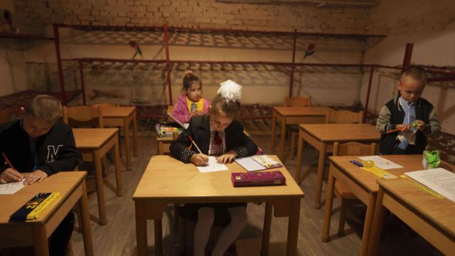 Ukrainian Children Begin School Year in Underground Classrooms for Safety