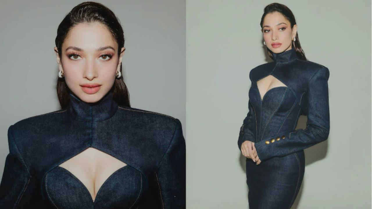 Tamannaah Bhatia Turns Denim Into High Fashion with Sculpted Dress