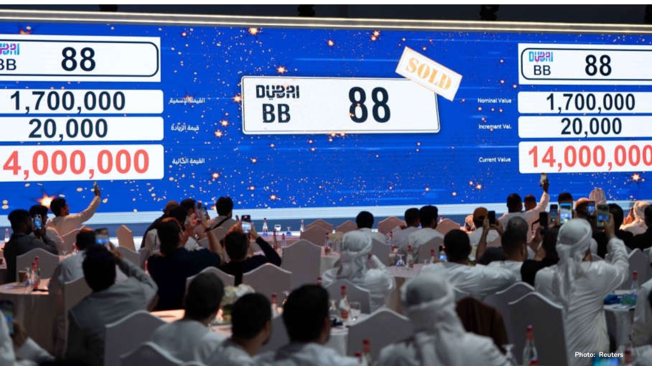 Dubai “Super” Plate BB 88 Sells for AED 14 Million at RTA Auction