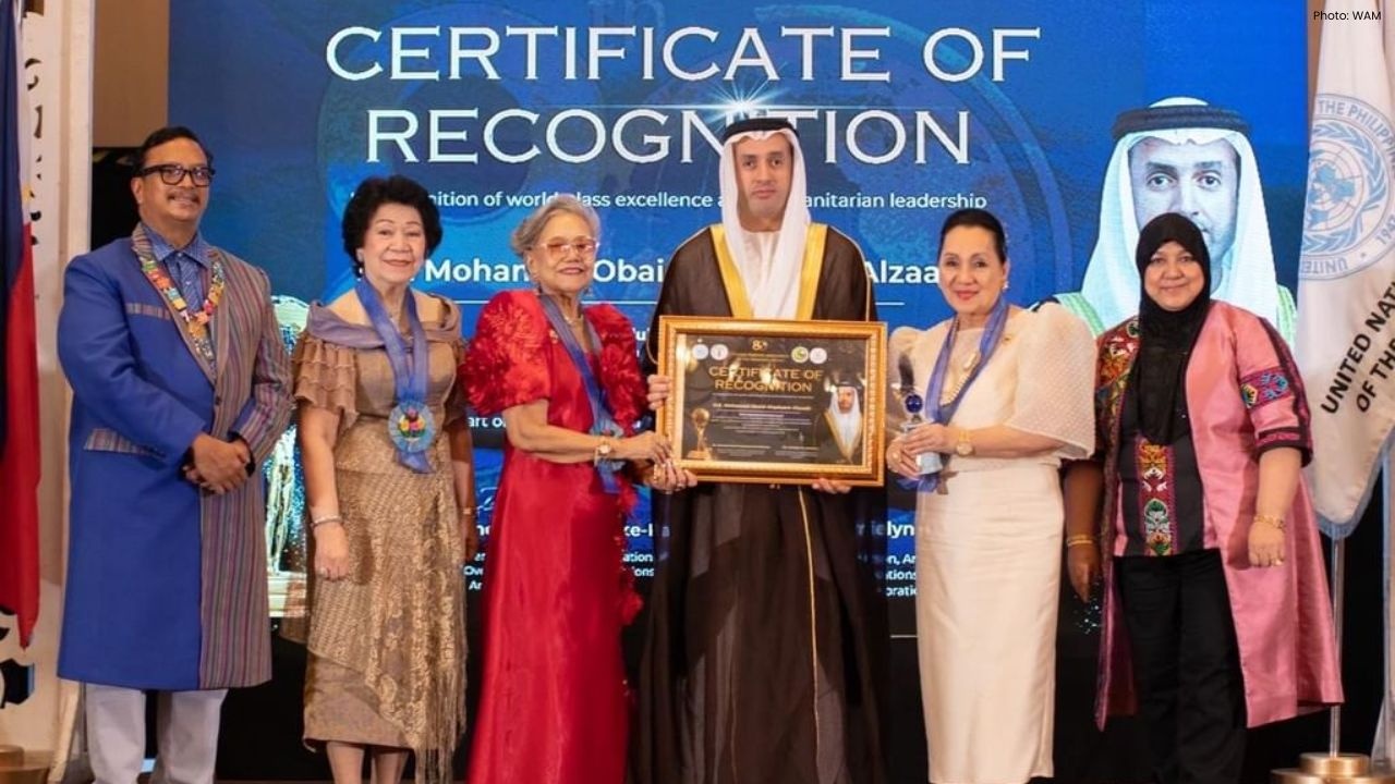 UAE Envoy in Manila Receives ‘Ambassador of Goodwill for Peace’ Honour