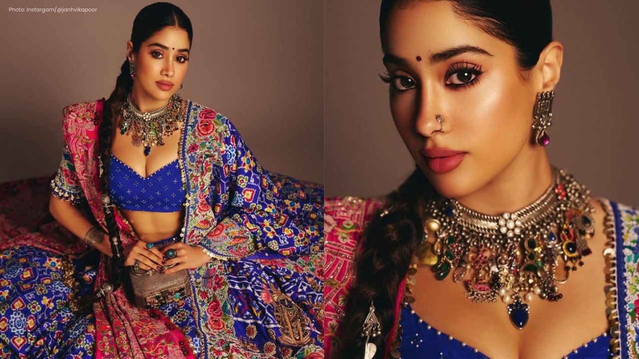 Janhvi Kapoor’s Gujarati Lehenga and Antique Accents: A Warm Wedding Moment
