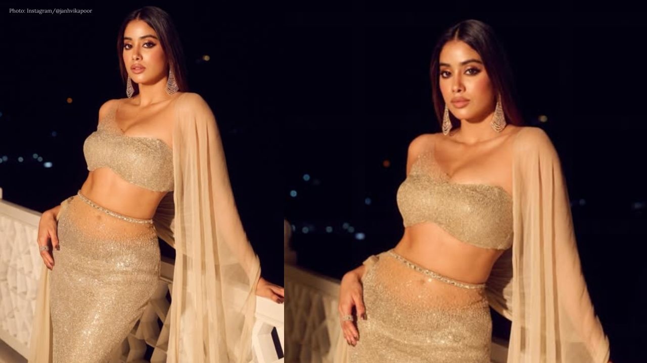 Janhvi Kapoor Shines in Luxurious Gold Attire at Udaipur Wedding