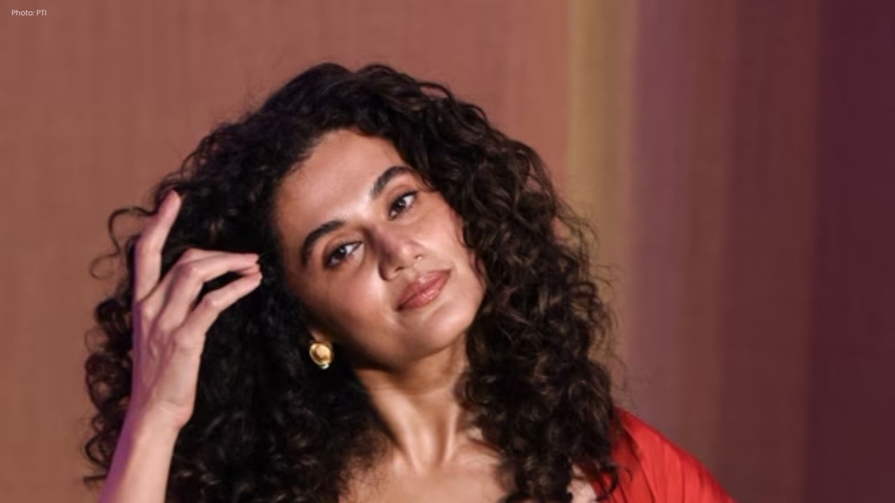 Taapsee Pannu Dazzles in Yellow Mini-Dress at Nykaaland in Delhi