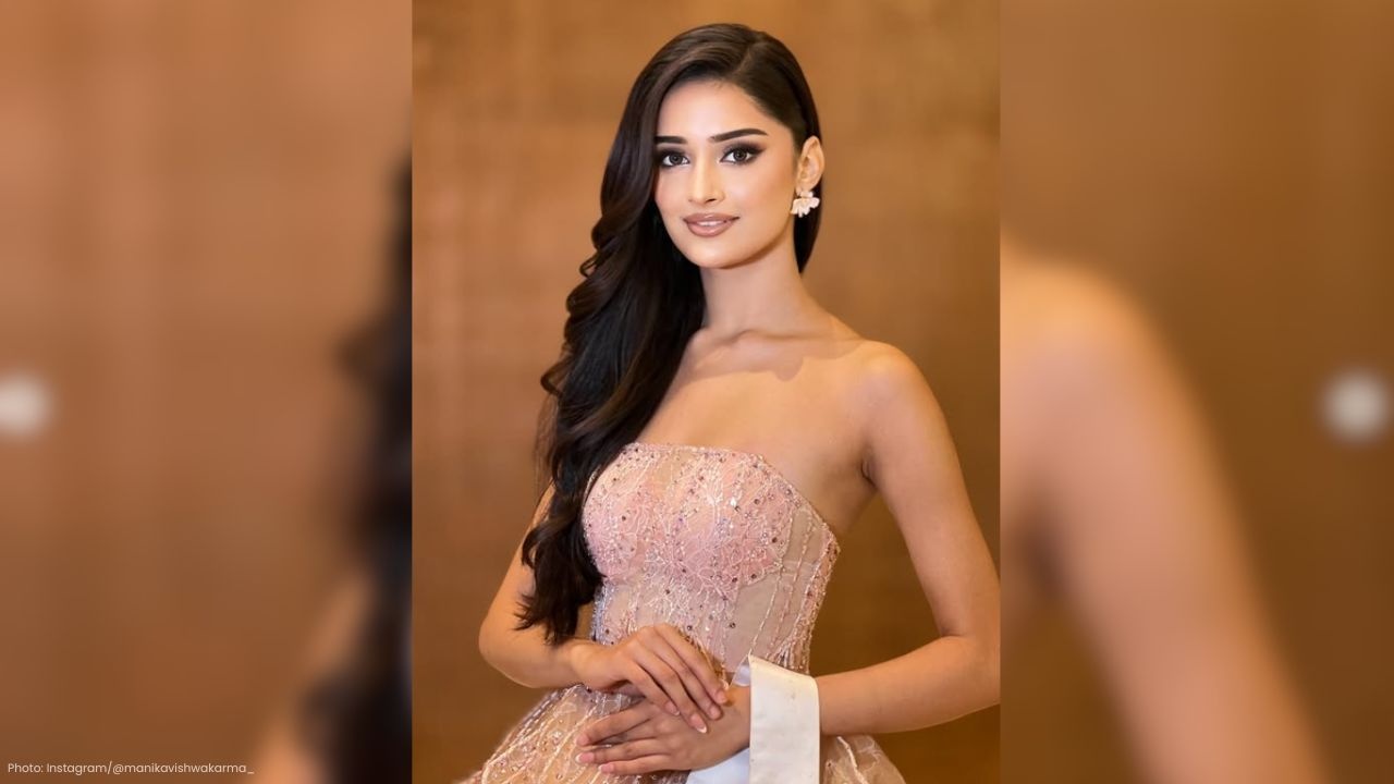Manika Vishwakarma Dazzles in Silver Gown at Miss Universe 2025