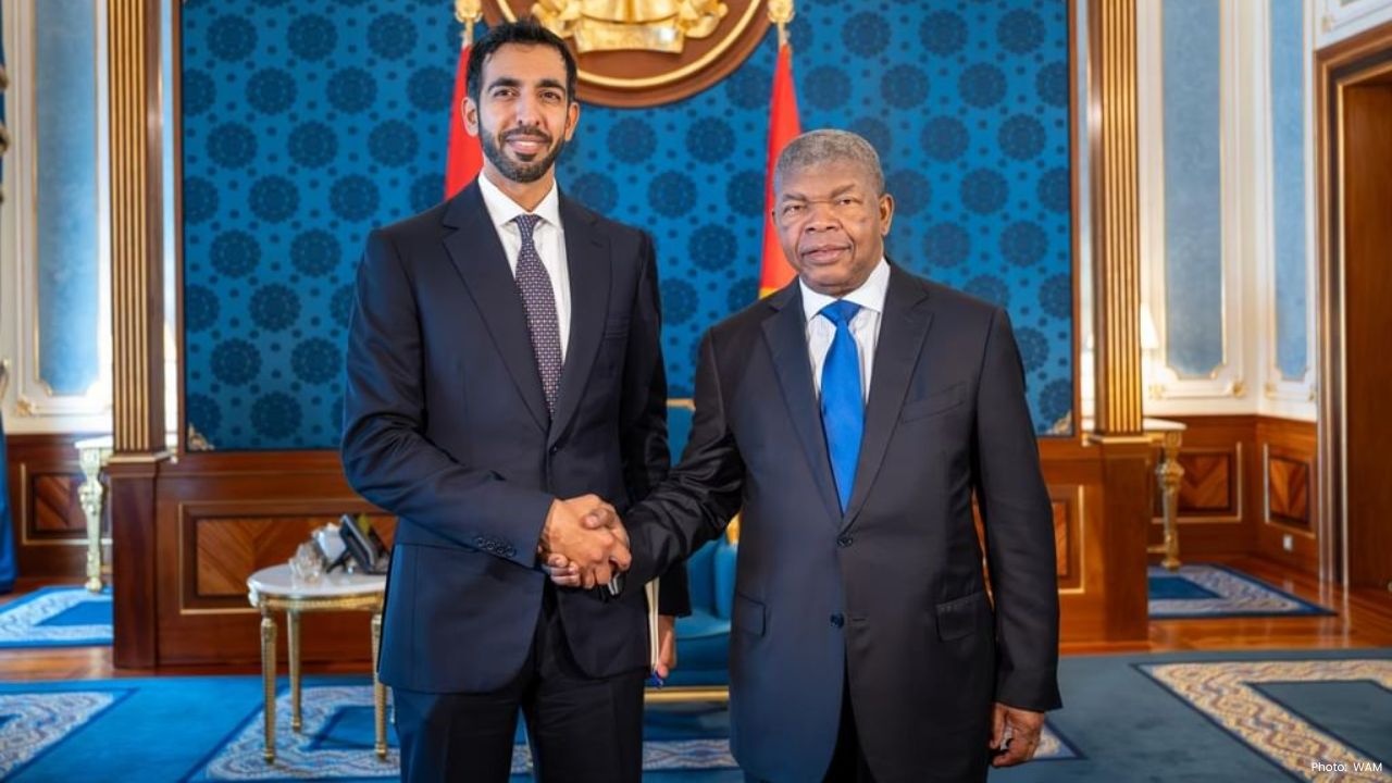 Strengthening Bonds: Sheikh Shakhboot Engages with Angola's President