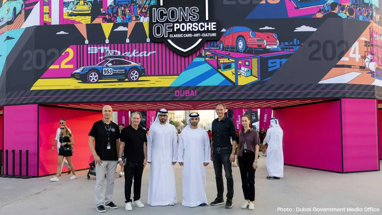 Sheikh Mansoor Visits Dubai’s Premier Porsche Motoring Festival