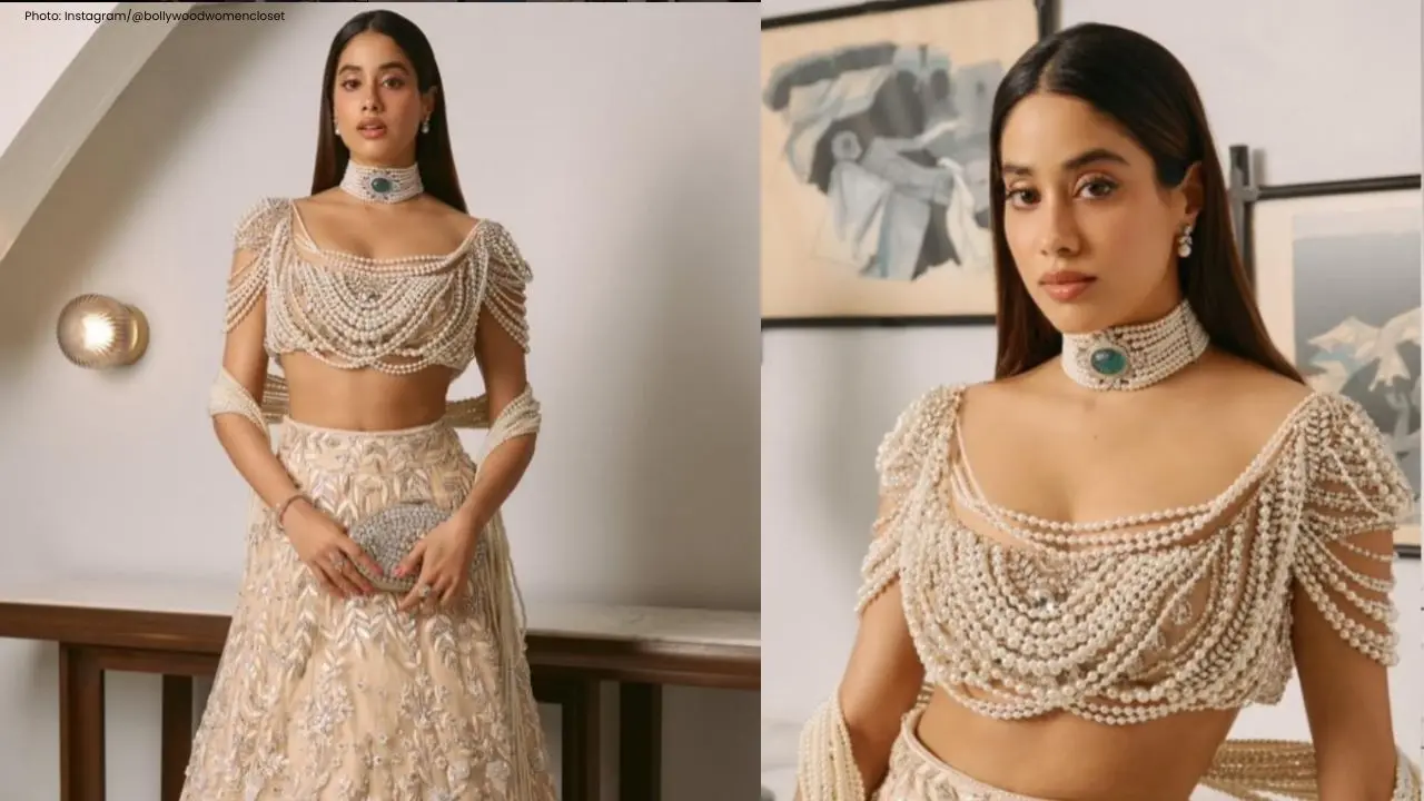 Janhvi Kapoor Shines in Mustard Anamika Khanna Ensemble