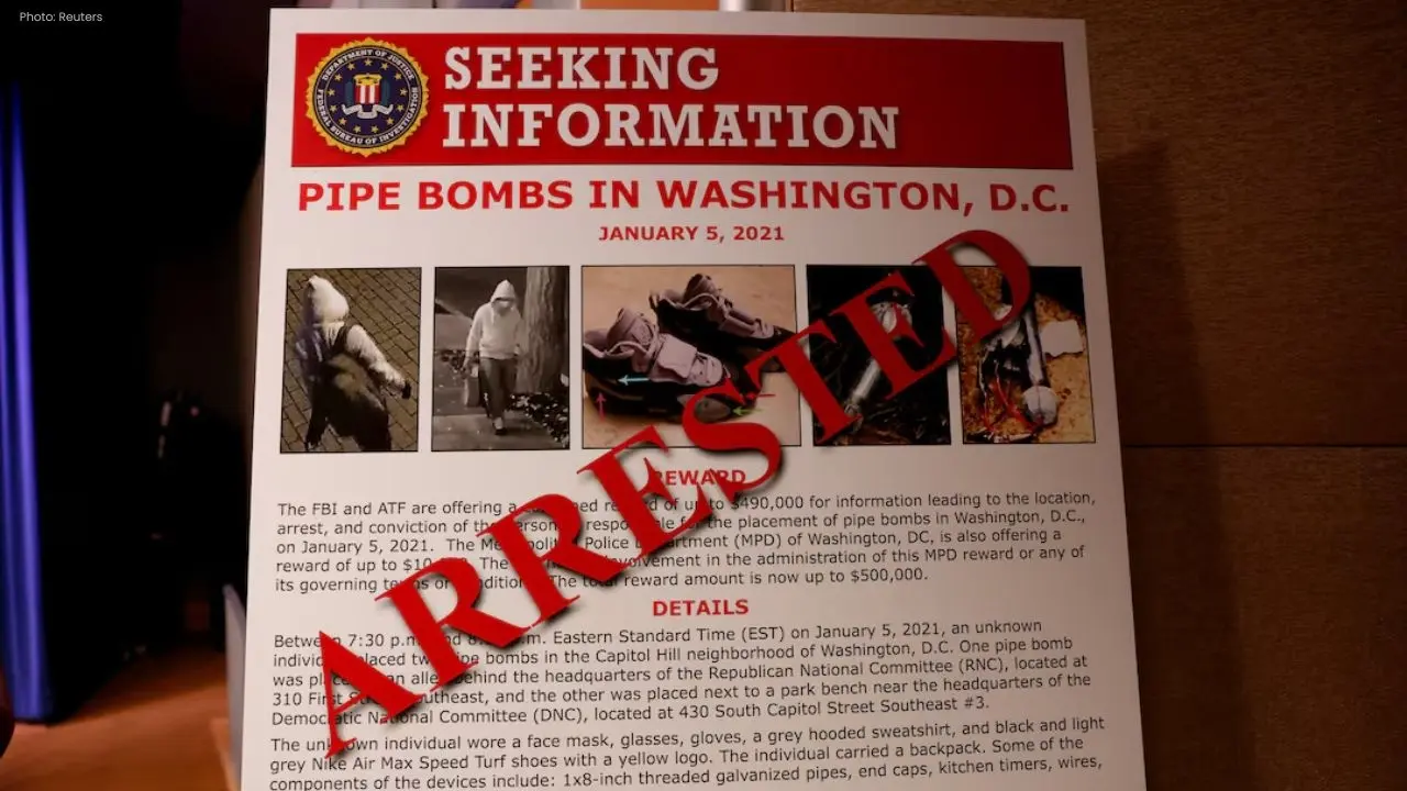 FBI Arrests Virginia Man in 2021 Capitol Pipe Bomb Case