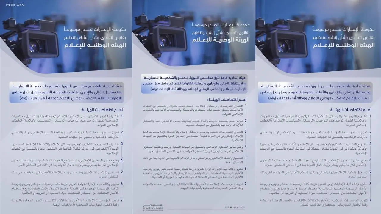 UAE Establishes National Media Authority with New Decree