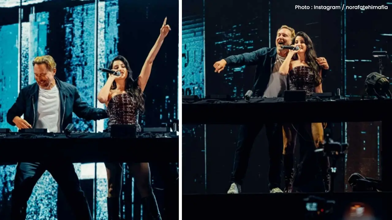 David Guetta and Nora Fatehi Preview New Track Following Mumbai Concert