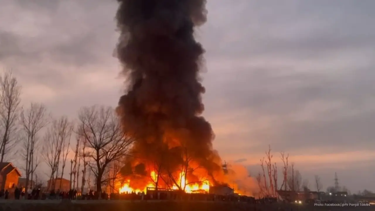 Devastating Fire Sweeps Through Commercial Area in Srinagar
