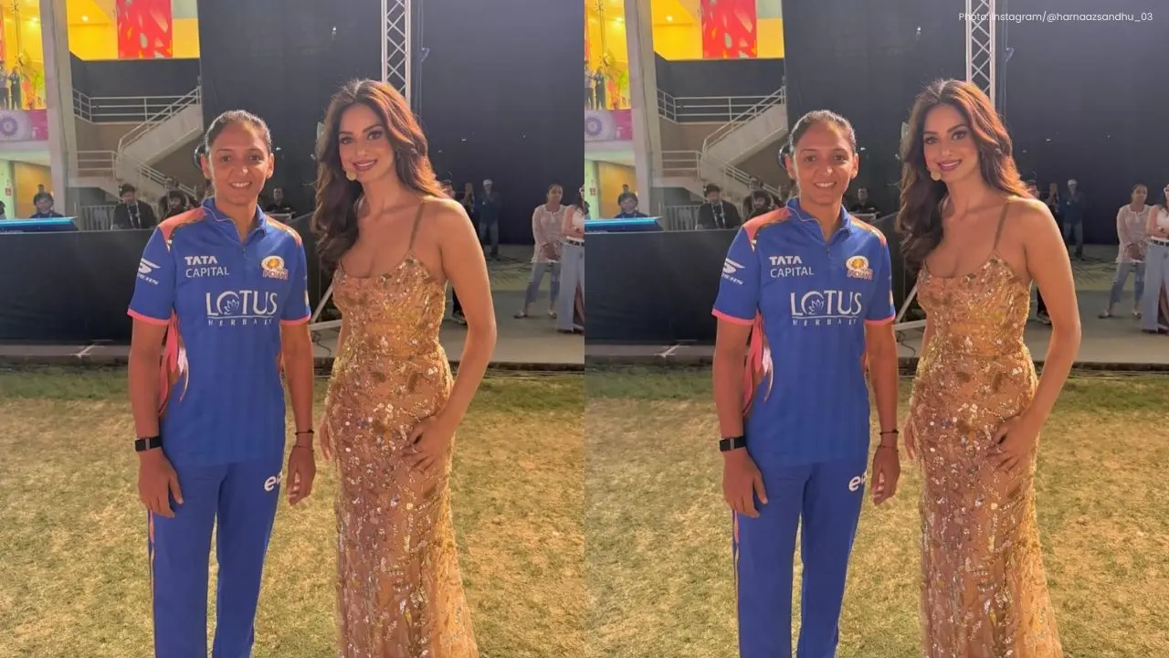 Harnaaz Sandhu Connects with Harmanpreet Kaur at WPL 2026 Kickoff