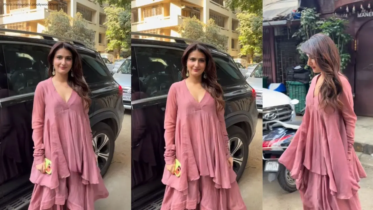 Fatima Sana Shaikh Dazzles in Dusty Pink Kurta in Bandra