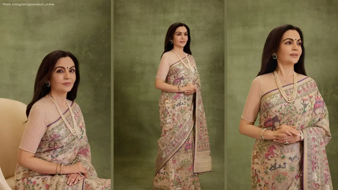 Nita Ambani Dazzles in Unique Jamdani Saree at TIME 100 Summit