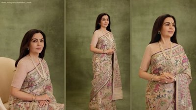 Nita Ambani Dazzles in Unique Jamdani Saree at TIME 100 Summit