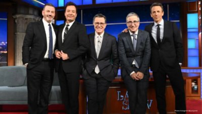 Late-Night Hosts Mock Trump During Stephen Colbert Show