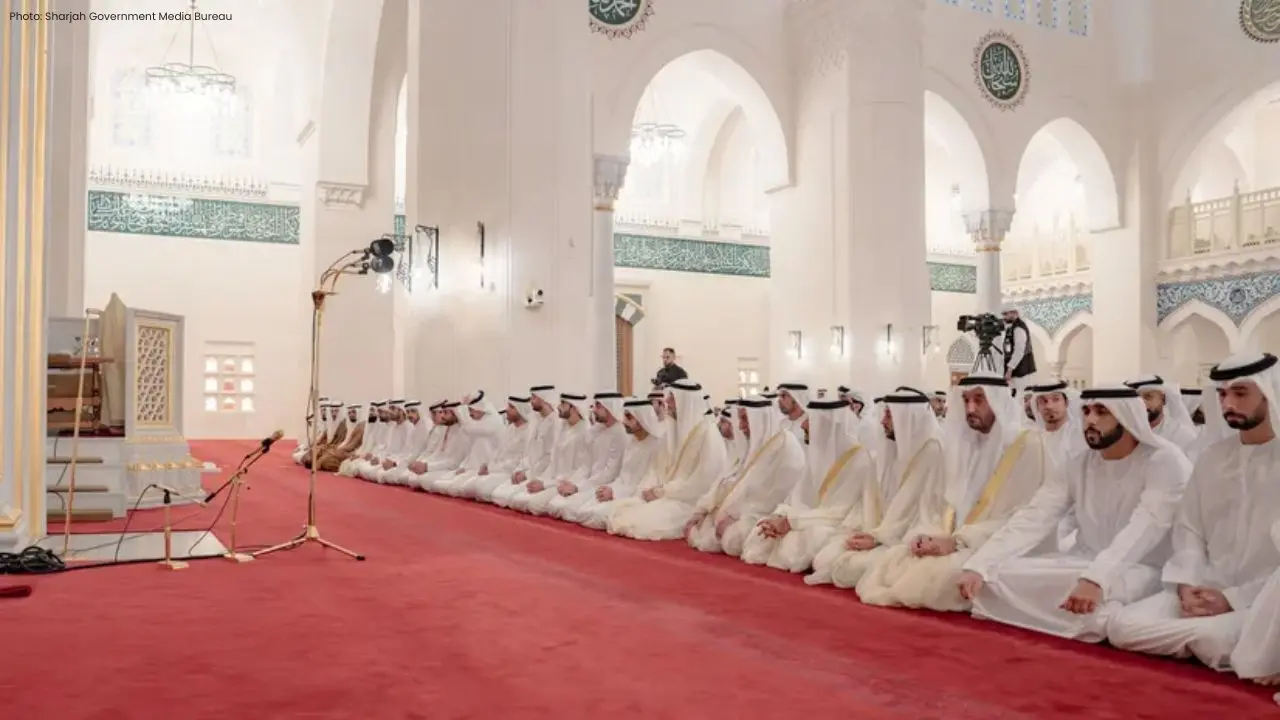 Sheikh Dr. Sultan Bin Mohammed Al Qasimi Celebrates Eid Al Adha at Sharjah Mosque