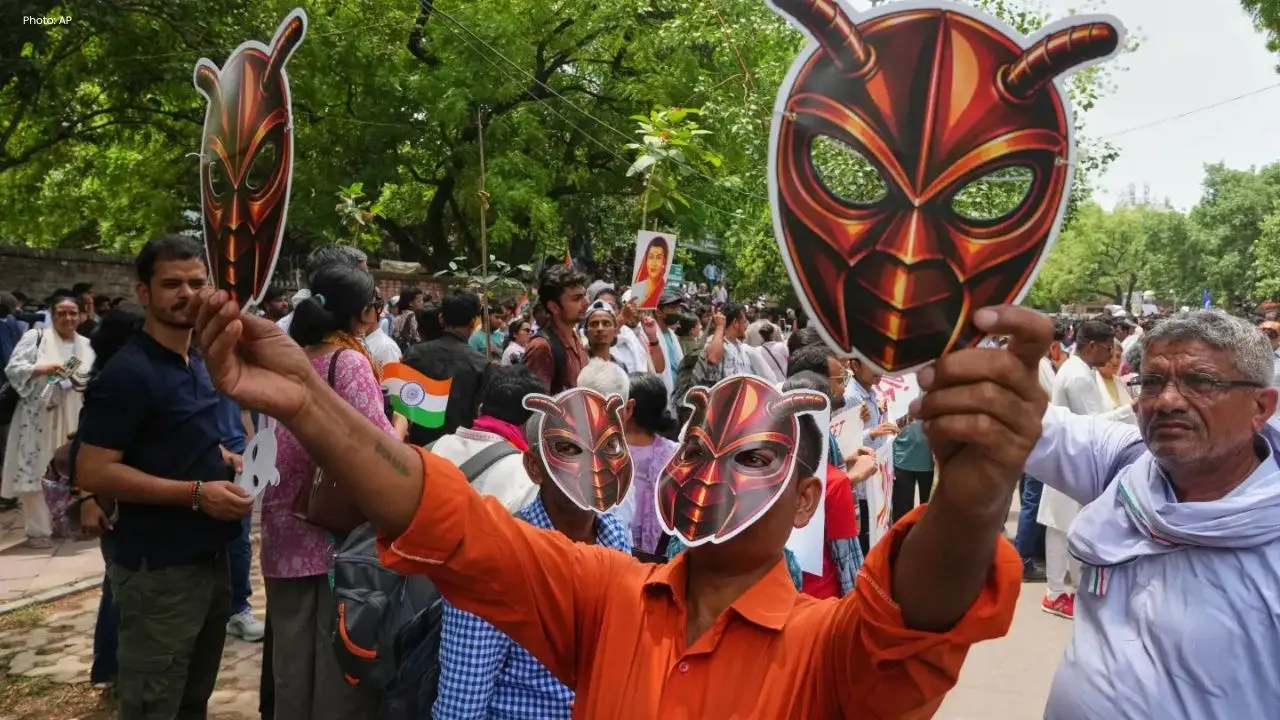 Youth Rally in Delhi Marks Cockroach Janta Party's First Protest